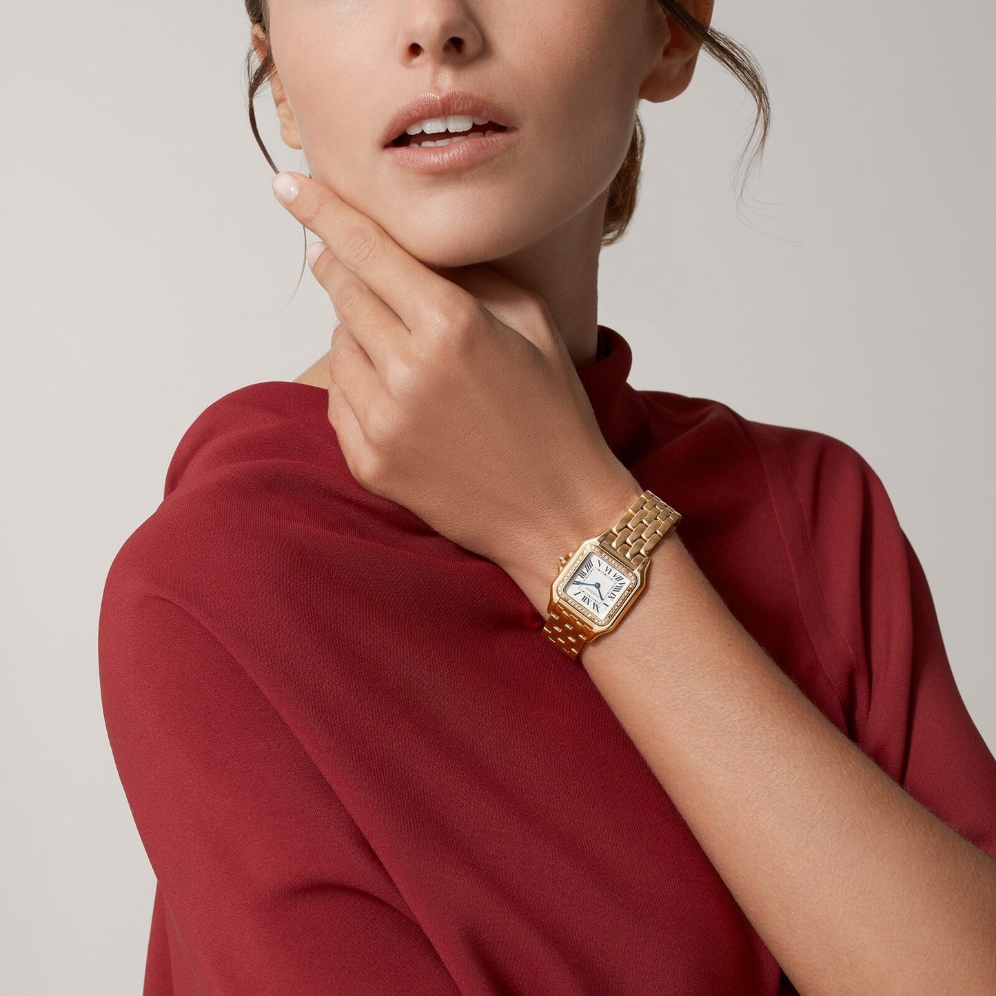 Unworn Cartier Panthère de Cartier Medium, 18k Rose Gold, Diamonds, 27mm x 36mm, Ref# WJPN0009, box and papers