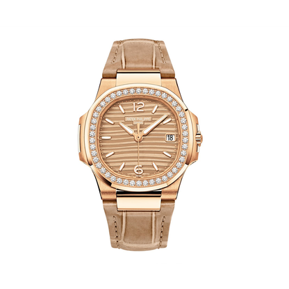 Patek Philippe Nautilus Quartz Diamond Ladies Watch, 18k Rose Gold, 32mm, Ref# 7010R-012