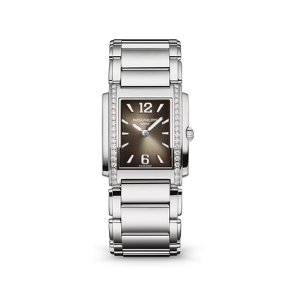 Patek Philippe Twenty~4 Quartz Ladies Watch, Stainless Steel with 36 Diamond (~0.42 ct), 25.1 x 30 mm, Ref# 4910/1200A-010