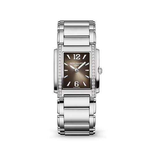 Patek Philippe Twenty~4 Quartz Ladies Watch, Stainless Steel with 36 Diamond (~0.42 ct), 25.1 x 30 mm, Ref# 4910/1200A-010