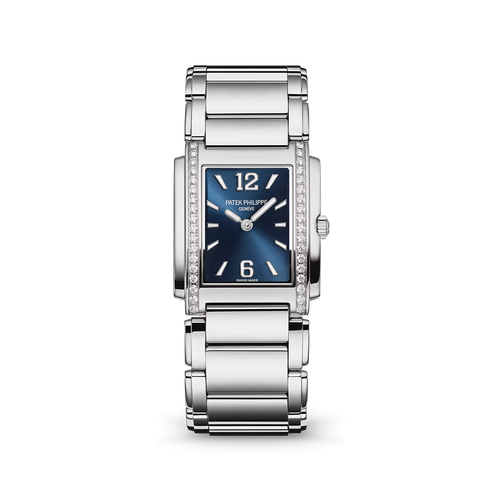 Patek Philippe Twenty~4 Quartz Ladies Watch, Stainless Steel with 36 Diamond (~0.42 ct), 25.1 x 30 mm, Ref# 4910/1200A-001