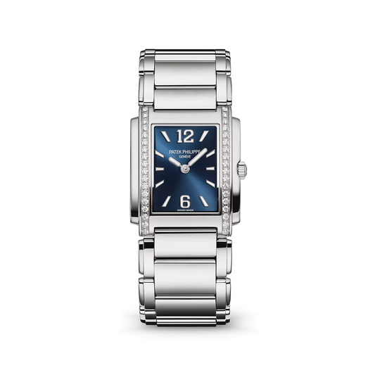 Patek Philippe Twenty~4 Quartz Ladies Watch, Stainless Steel with 36 Diamond (~0.42 ct), 25.1 x 30 mm, Ref# 4910/1200A-001