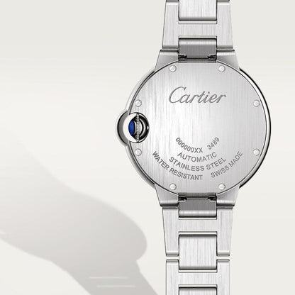 Unworn Cartier Ballon Bleu de Cartier, Stainless Steel and Diamonds, 33mm, Ref# W4BB0021, box and papers