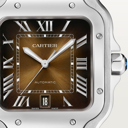 Unworn Cartier Santos de Cartier, Stainless Steel, 39.8mm, Ref# WSSA0064, box and papers