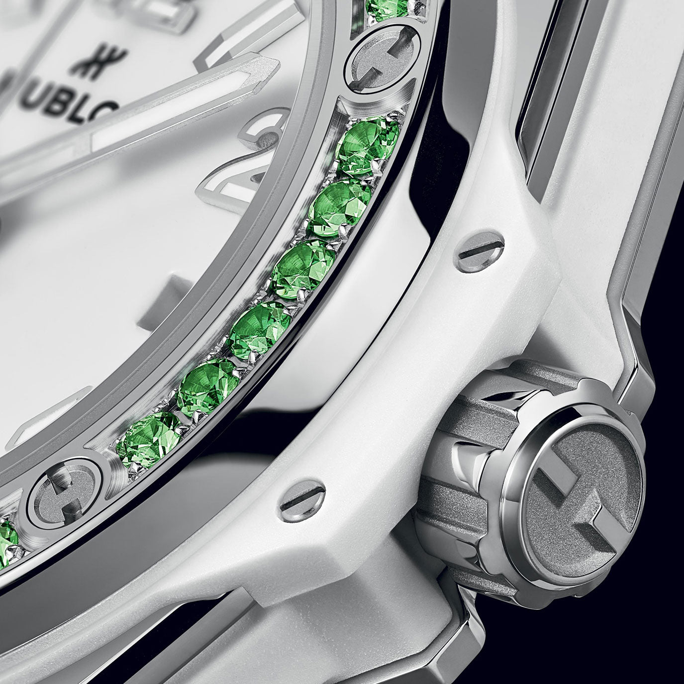 Unworn Hublot Big Bang One Click Joyful Steel Apple Green 33, 485.SG.2210.RX.1222, box and papers