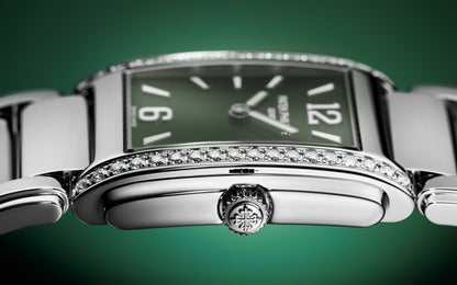 Patek Philippe Twenty~4 Quartz Ladies Watch, Stainless Steel with 36 Diamond (~0.42 ct), 25.1 x 30 mm, Ref# 4910/1200A-011