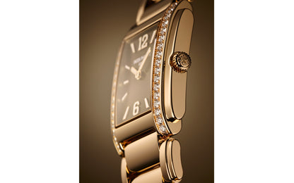 Patek Philippe Twenty~4 Quartz Ladies Watch, 18k Rose Gold with 34 Diamond (~0.57 ct), 25.1 x 30 mm, Ref# 4910/1201R-001