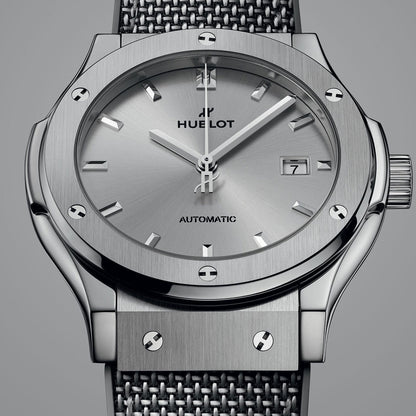 Unworn Hublot Classic Fusion Essential Grey 42, 542.NX.5610.NR.HEC24, box and papers