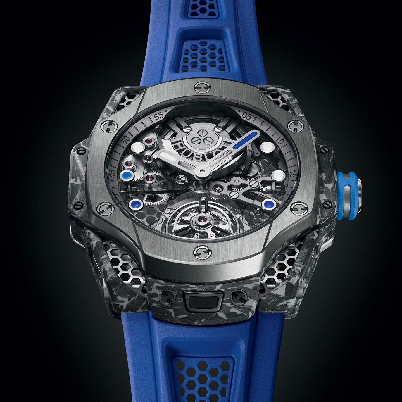 Unworn Hublot Big Bang Tourbillon Carbon SR_A by Samuel Ross 44, 428.NQ.0100.RX.SRA24, box and papers