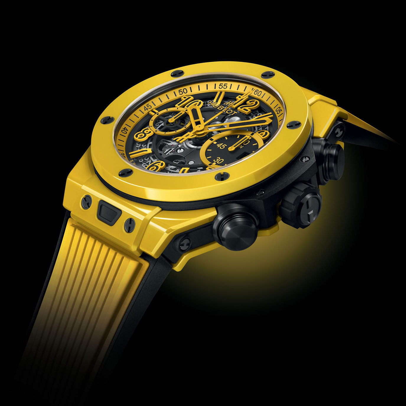 Unworn Hublot Big Bang Unico Yellow Magic 44, 421.CY.471Y.RX, box and papers