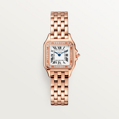 Unworn Cartier Panthère de Cartier Small, 18k Rose Gold, Diamonds, 22mm x 30mm, Ref# WJPN0049, box and papers