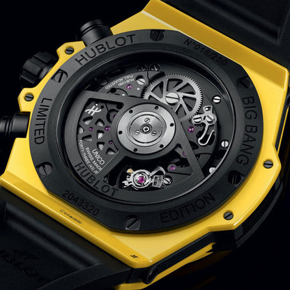 Unworn Hublot Big Bang Unico Yellow Magic 44, 421.CY.471Y.RX, box and papers