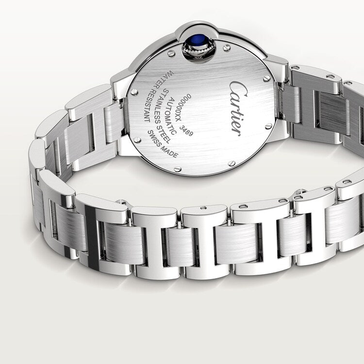 Unworn Cartier Ballon Bleu de Cartier, Stainless Steel and Diamonds, 33mm, Ref# W4BB0021, box and papers