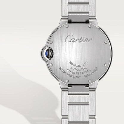 Unworn Cartier Ballon Bleu de Cartier, Stainless Steel and Diamonds, 36mm, Ref# W4BB0024, box and papers
