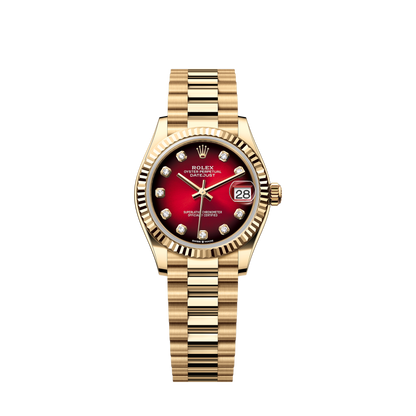 Unworn 2025, Rolex Datejust 31, 18k Yellow Gold, Diamonds, Ref# 278278-0049, box and papers