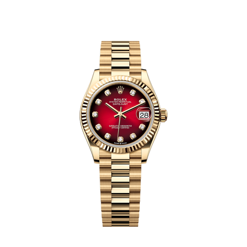 Unworn 2025, Rolex Datejust 31, 18k Yellow Gold, Diamonds, Ref# 278278-0049, box and papers