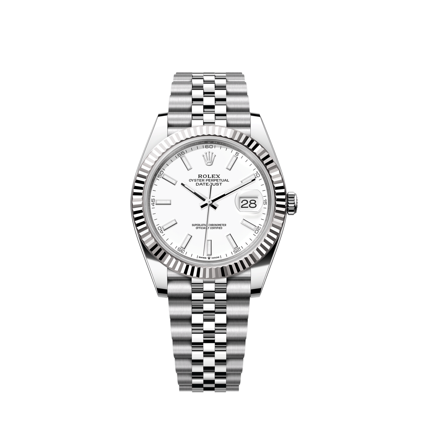 Rolex Datejust 41 Oystersteel and 18K White Gold 41 mm White Dial, Ref# 126334-0010