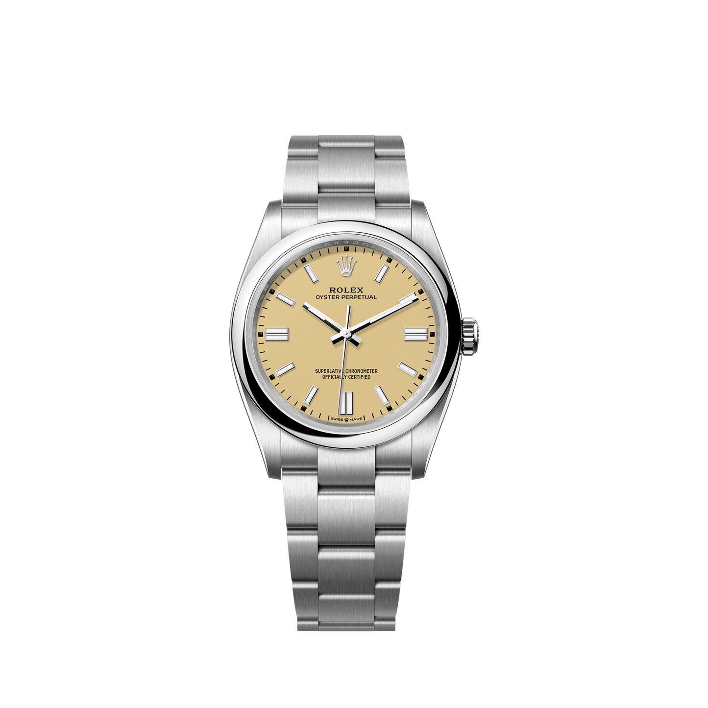 Unworn 2025, Rolex Oyster Perpetual, Oystersteel 36mm, Beige dial, Domed Oyster, Ref# 126000-0012, box and papers