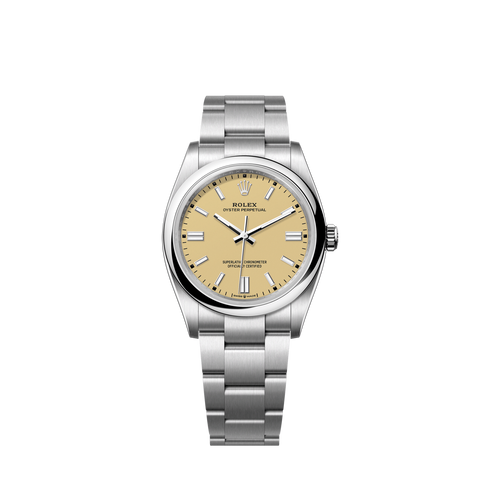 Unworn 2025, Rolex Oyster Perpetual, Oystersteel 36mm, Beige dial, Domed Oyster, Ref# 126000-0012, box and papers