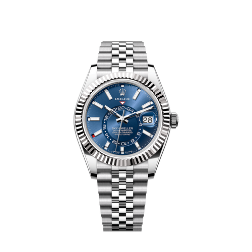Rolex Sky-Dweller, 42mm, Oystersteel and 18k White Gold, Blue, Jubilee, Ref# 336934-0006