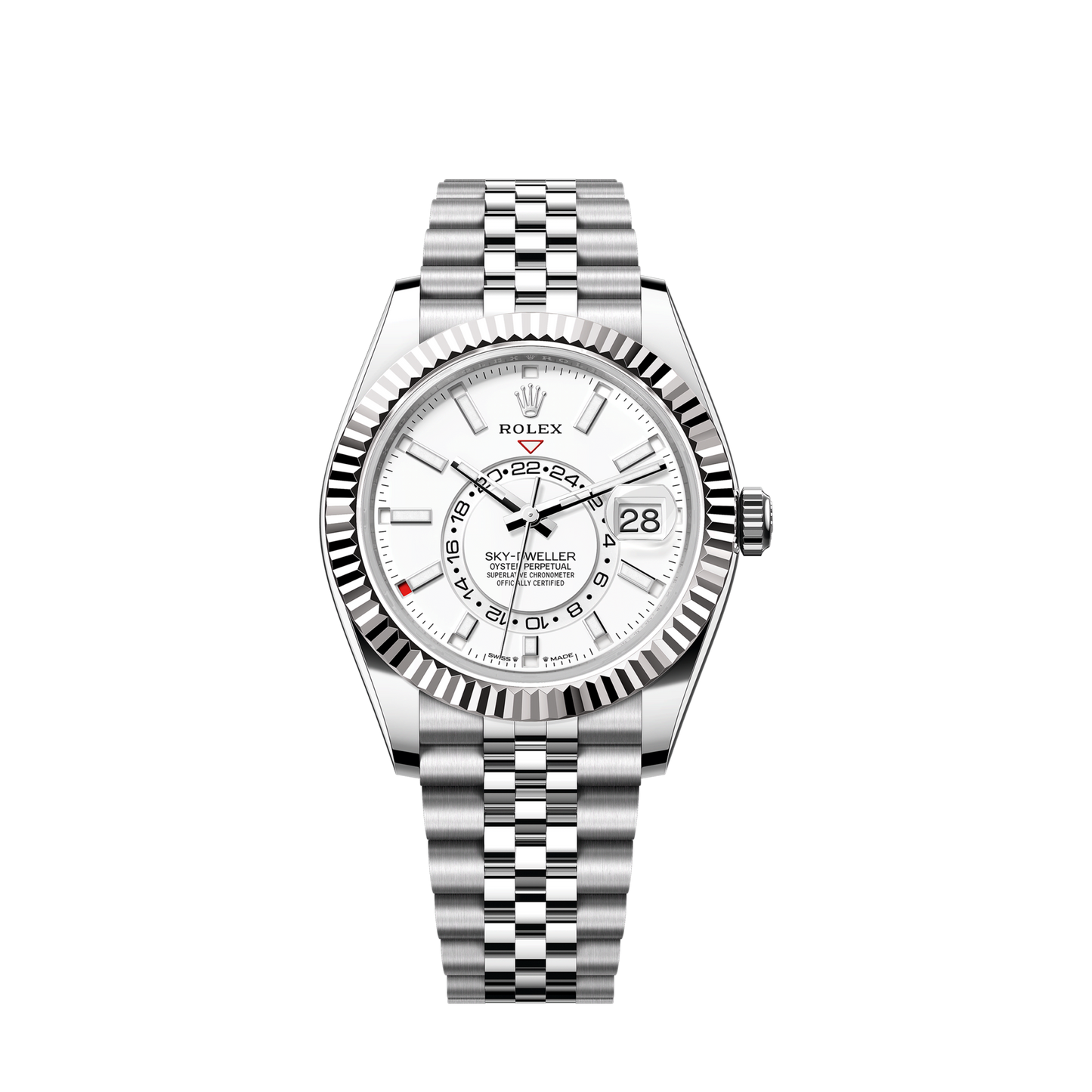 Rolex Sky-Dweller, 42mm, Oystersteel and 18k White Gold, White, Jubilee, Ref# 336934-0004