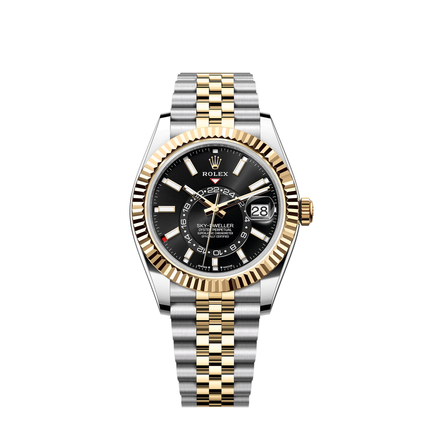 Rolex Sky-Dweller, 42mm, Oystersteel and 18k Yellow Gold, Black, Jubilee, Ref# 336933-0004