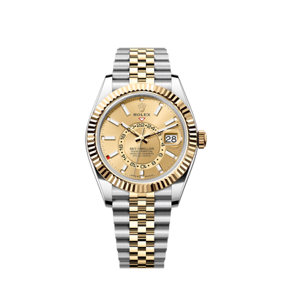 Rolex Sky-Dweller, 42mm, Oystersteel and 18k Yellow Gold, Champagne, Jubilee,Ref# 336933-0002