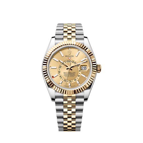 Rolex Sky-Dweller, 42mm, Oystersteel and 18k Yellow Gold, Champagne, Jubilee,Ref# 336933-0002