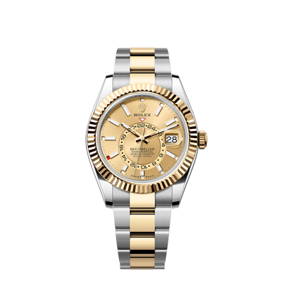 Rolex Sky-Dweller, 42mm, Oystersteel and 18k Yellow Gold, Champagne, Oyster, Ref# 336933-0001