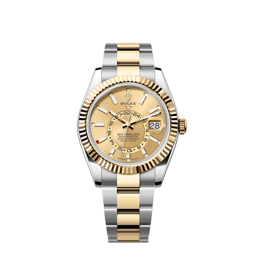 Rolex Sky-Dweller, 42mm, Oystersteel and 18k Yellow Gold, Champagne, Oyster, Ref# 336933-0001