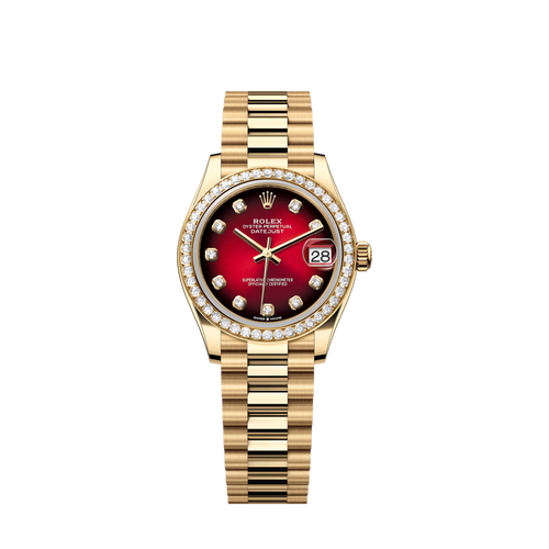 Unworn 2025, Rolex Datejust 31, 18k Yellow Gold, Diamond, Ref# 278288rbr-0041, box and papers