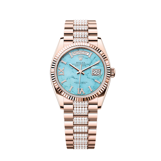 Rolex Day-Date 36, 18k Everose Gold with Diamond-set, 36mm, Ref# 128235-0065