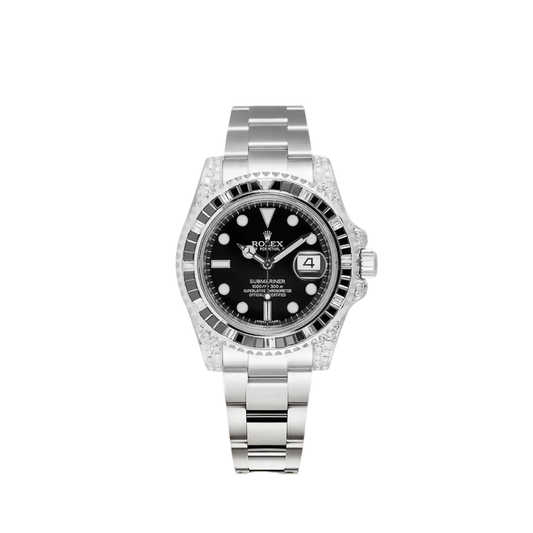 Rolex Submariner Date Silver Black Diamond, 40mm, Ref#116610LN