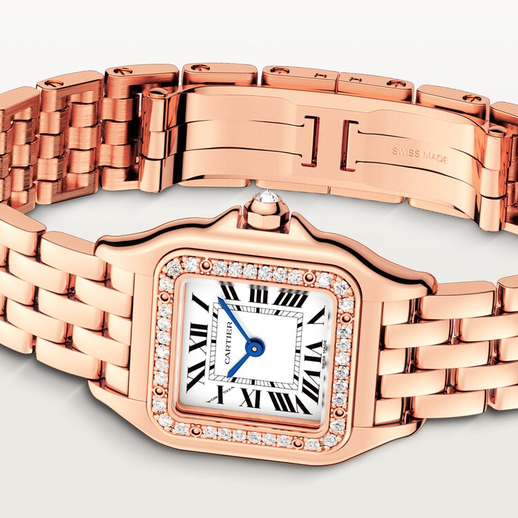 Unworn Cartier Panthère de Cartier Small, 18k Rose Gold, Diamonds, 22mm x 30mm, Ref# WJPN0049, box and papers