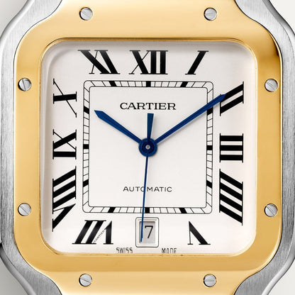 Unworn Cartier Santos de Cartier, Stainless Steel and 18k Yellow Gold, 39.8mm, Ref# W2SA0009, box and papers