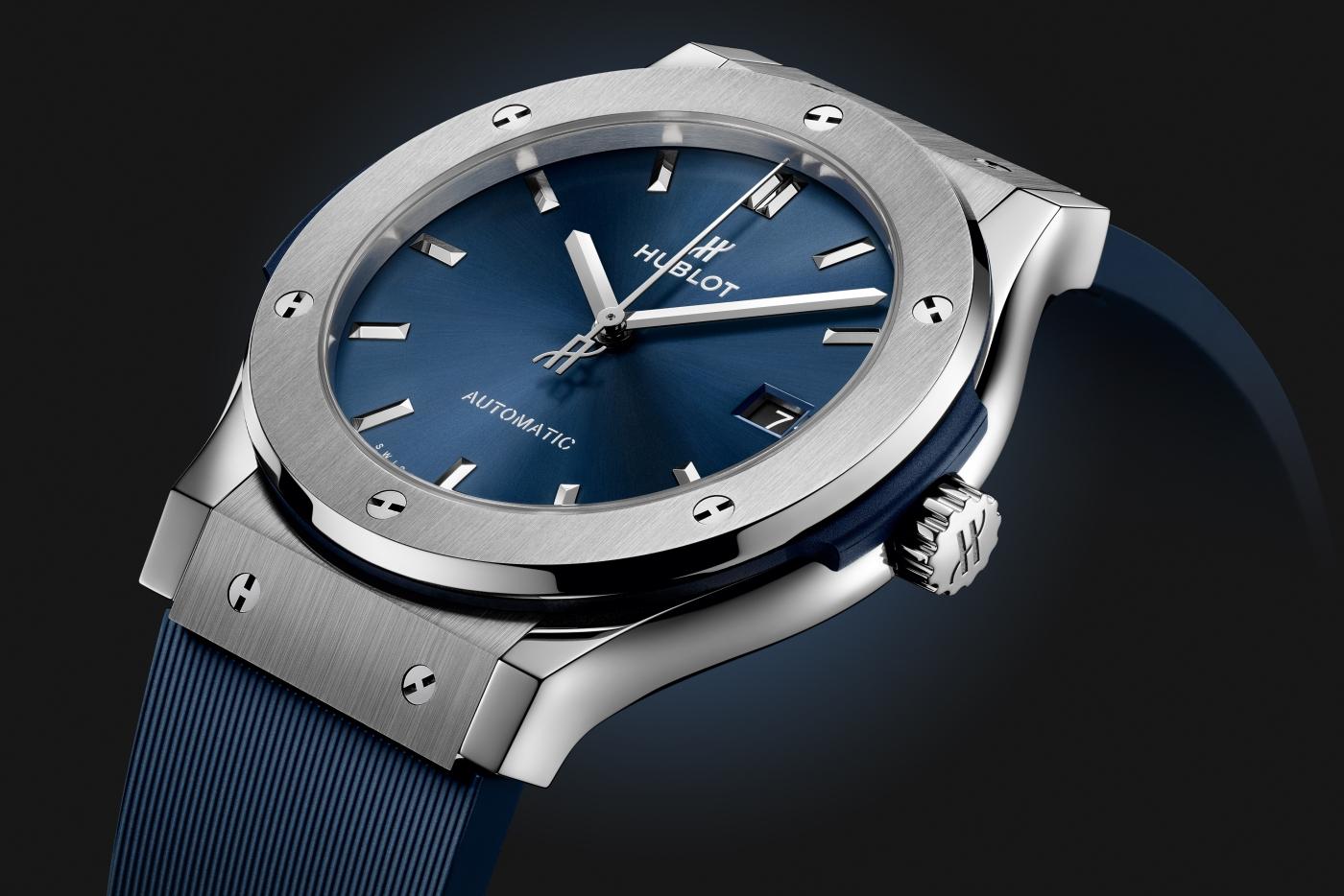 Hublot Classic Fusion Titanium Blue Ref# 511.NX.7170.RX, Unworn 2025