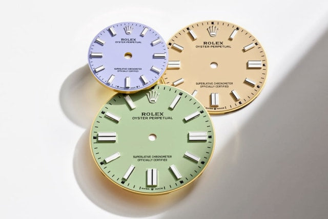 Unworn 2025, Rolex Oyster Perpetual, Oystersteel 41mm, Beige dial, Domed Oyster, Ref# 134300-0007, box and papers