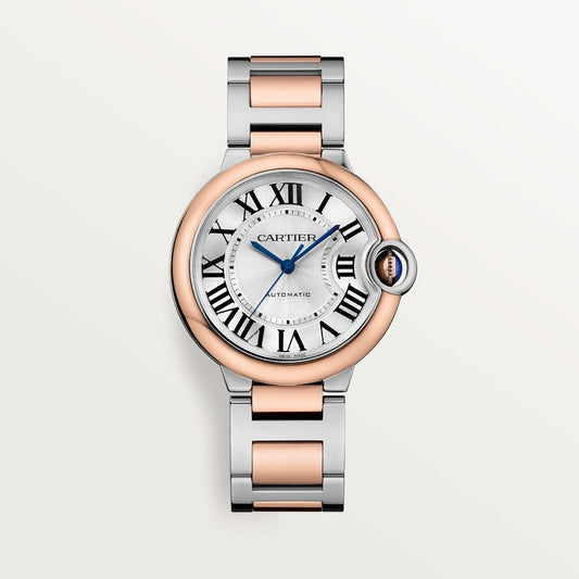 Unworn Cartier Ballon Bleu, Stainless Steel and 18k Rose Gold, 36mm, Ladies, Ref# W2BB0033, box and papers
