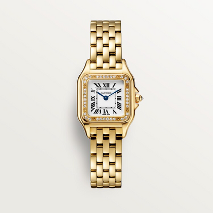 Unworn Cartier Panthère de Cartier Small, 18k Yellow Gold, Diamonds, 22mm x 30mm, Ref# WJPN0067, box and papers