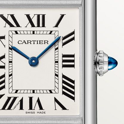 Unworn Cartier Tank Must de Cartier, Large Stainless Steel, 33.7mm x 25.5mm, Ref# WSTA0106, box and papers