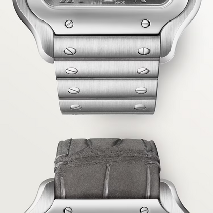 Unworn Cartier Santos de Cartier Dual Time, Stainless Steel, 40.2mm, Ref# WSSA0076, box and papers