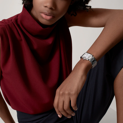 Unworn Cartier Tank Must de Cartier, Large Stainless Steel, 33.7mm x 25.5mm, Ref# WSTA0106, box and papers