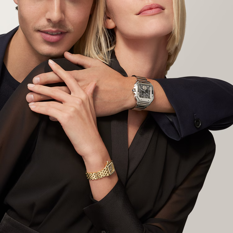 Unworn Cartier Santos de Cartier Dual Time, Stainless Steel, 40.2mm, Ref# WSSA0076, box and papers