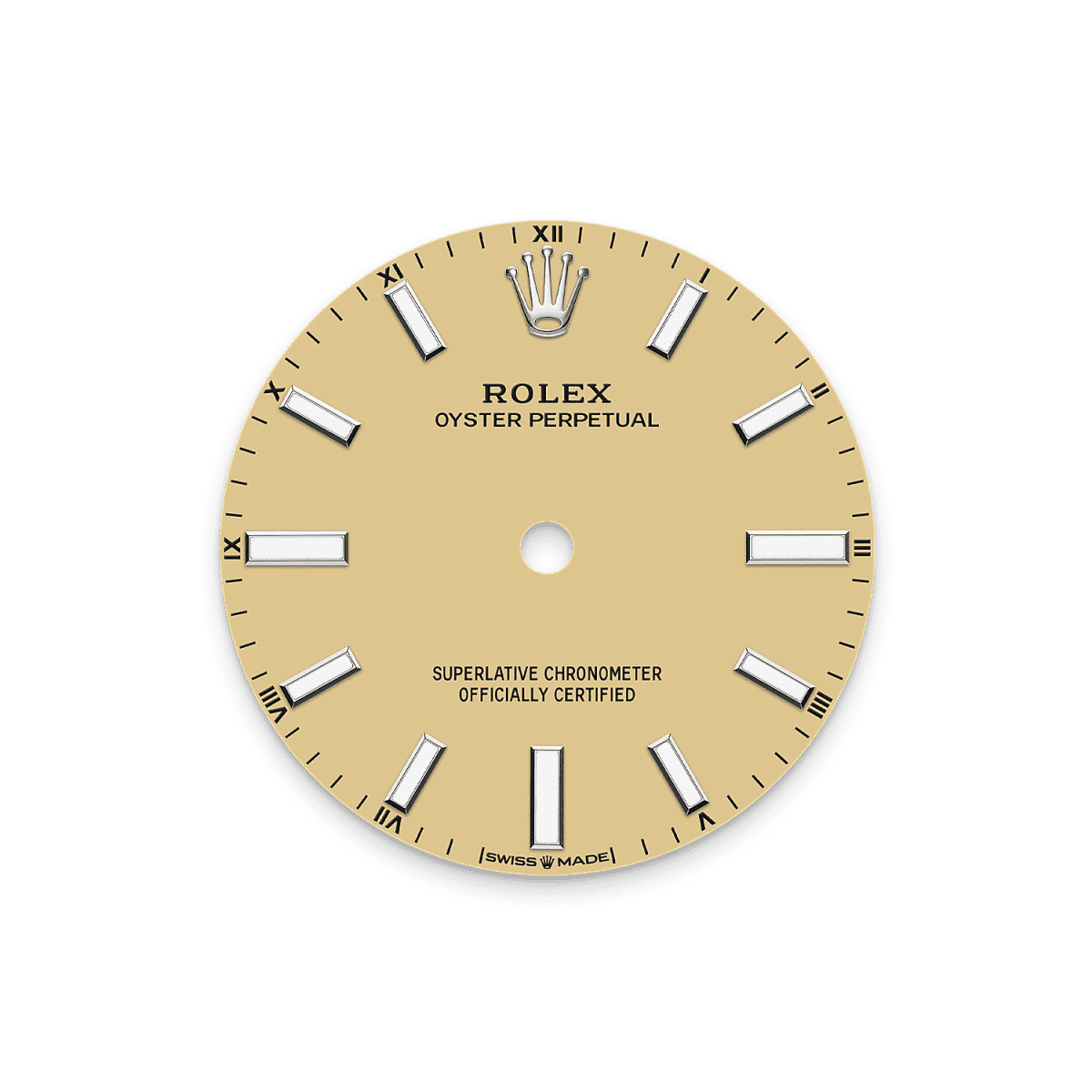 Unworn 2025, Rolex Oyster Perpetual, Oystersteel, 34mm, Beige dial, Domed Oyster, Ref# 124200-0007, box and papers