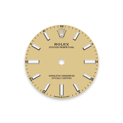 Unworn 2025, Rolex Oyster Perpetual, Oystersteel, 34mm, Beige dial, Domed Oyster, Ref# 124200-0007, box and papers