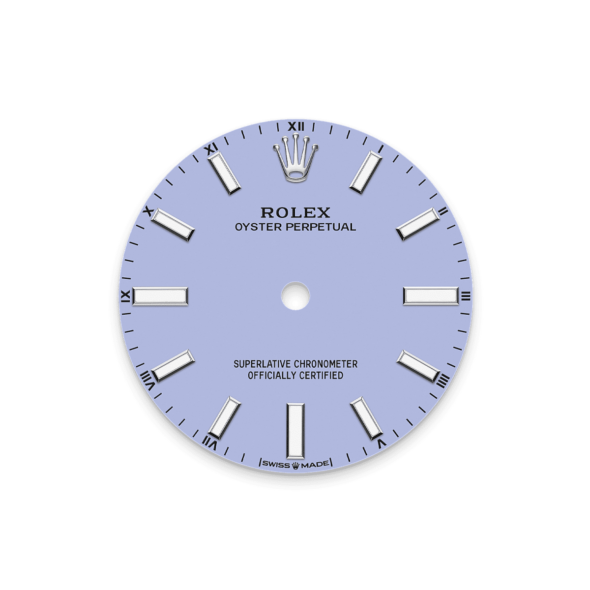 Unworn 2025, Rolex Oyster Perpetual, Oystersteel, 34mm, Lavender dial, Domed Oyster, Ref# 124200-0008, box and papers