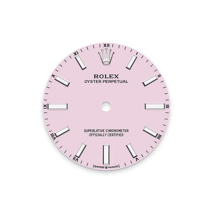 Unworn 2025, Rolex Oyster Perpetual, Oystersteel, 34mm, Candy pink dial, Domed Oyster, Ref# 124200-0009, box and papers