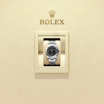 Unworn 2025, Rolex Oyster Perpetual, Oystersteel, 34mm, Black dial, Domed Oyster, Ref# 124200-0010, box and papers
