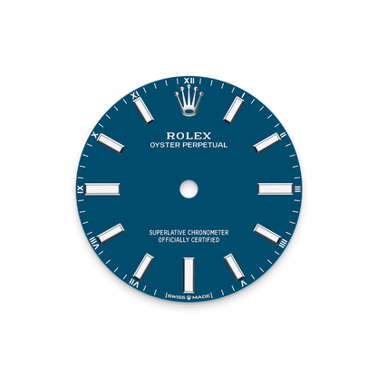 Unworn 2025, Rolex Oyster Perpetual, Oystersteel, 34mm, Blue dial, Domed Oyster, Ref# 124200-0011, box and papers