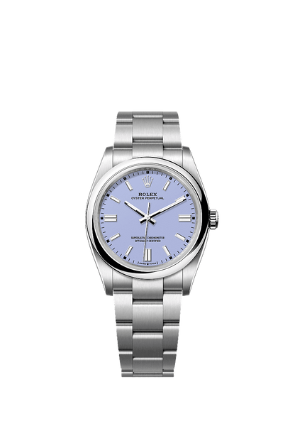 Unworn 2025, Rolex Oyster Perpetual, Oystersteel 36mm, Lavender dial, Domed Oyster, Ref# 126000-0013, box and papers
